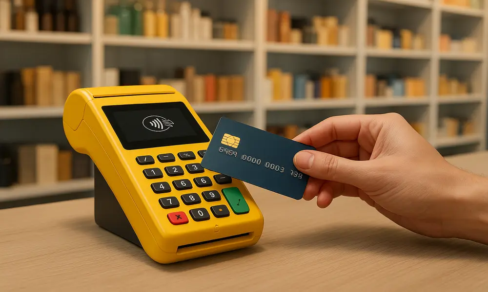 Máquina de cartão de crédito com chip