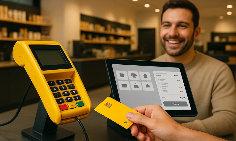 Máquina de débito e crédito