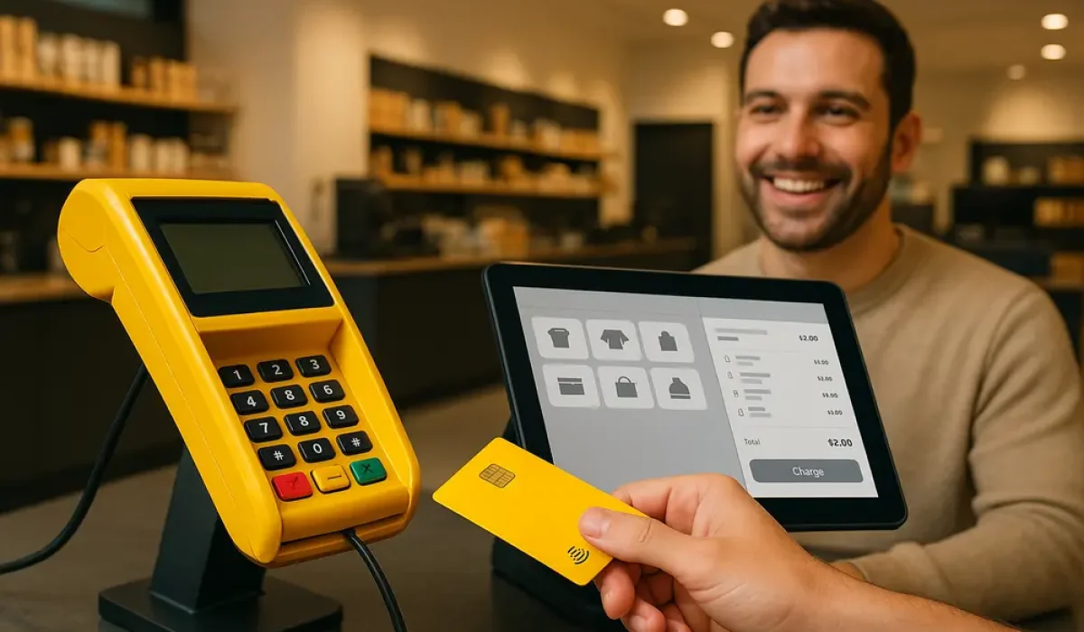 Máquina de débito e crédito